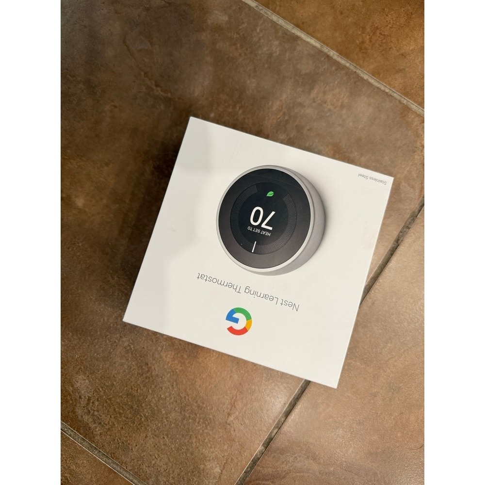 Google Nest Learning Thermostat 3rd Gen Stainless Steel Smart Home T3007ES